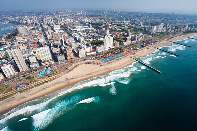 Aerial view of Durban, South Africa (photo: michaeljung/Shutterstock) Africa Cruise Tips