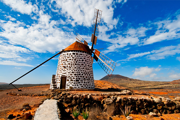 Traditional windmill in Fuerteventura, Canary Islands (photo: anyaivanova/Shutterstock) Canary Islands Cruise Tips