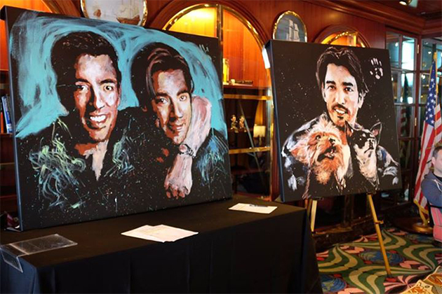 Paintings by acclaimed artist Jared Emerson up for bidding (Photo: Gina Kramer) Sailing with the Scotts art auction prizes