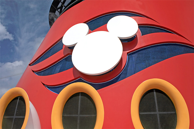 The Disney Wonder cruise ship funnel (Photo: Lucy Clark/Shutterstock) Disney cruise funnel