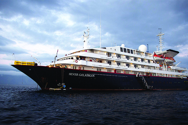 Silversea Cruises' Silver Galapagos (Photo: Silversea Cruises) Silver Galapagos ship at sea