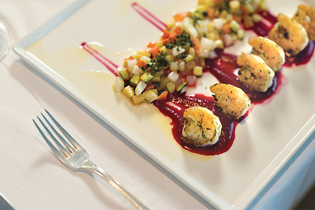 Signature dish designed by Jean-Pierre Vigato (Photo: Paul Gauguin Cruises) Signature dish designed by Jean-Pierre Vigato
