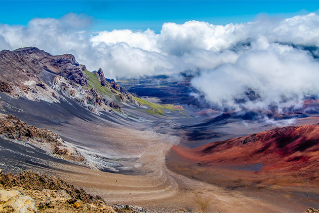 Haleakala National Park (Photo: MH Anderson/Shutterstock) Aerial of Hawaii's Haleakala National Park