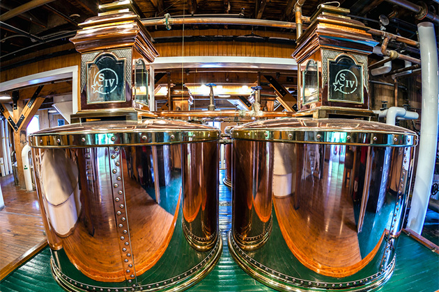 Original copper stills at the Maker's Mark distillery (Photo: Alexey Stiop/Shutterstock) Image of original copper stills at Makers Mark bourbon distillery