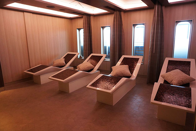 Ceramic loungers in the spa on Regent's Seven Seas Explorer (photo: Colleen McDaniel) Ceramic loungers in the spa on Regent's Seven Seas Explorer