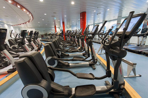 Fitness Center on Allure of the Seas (Photo: Cruise Critic) Row of elliptical machines on Allure of the Seas
