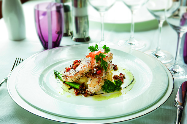 Cuisine on Silversea (Photo: Silversea Cruises) Close up shot of a seafood dish on Silversea