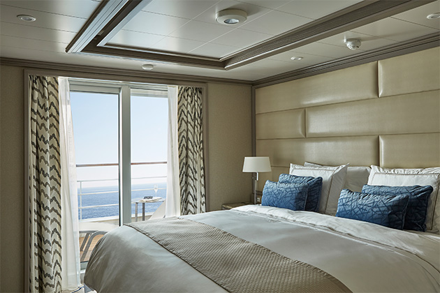 Owner's Suite on Silver Muse (Photo: Silversea Cruises) Veranda view from the bedroom of the Owner's Suite on Silver Muse