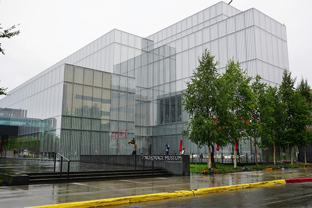 The Anchorage Museum (Photo: EQRoy/Shutterstock.com) View of the Anchorage Museum from outside, on an overcast day