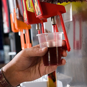 Drink dispensers can be found in your ship's buffet restaurant. (photo: Levent Konuk/Shutterstock) drink dispensers