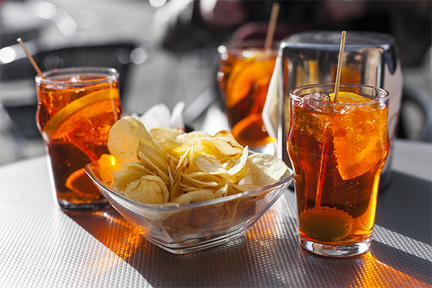 Aperol spritz, a concoction of Campari-like Aperol liqueur and prosecco. (Nessa Gnatoush/Shutterstock) Aperol spritz, a concoction of Campari-like Aperol liqueur and prosecco.