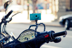 GorillaPod mounted on a motorcycle - photo courtesy of Joby GorillaPod mounted on a motorcycle