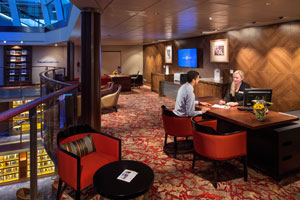 Future cruise desk on Celebrity Reflection. Courtesy Celebrity Cruises cruise-late-booking-deal