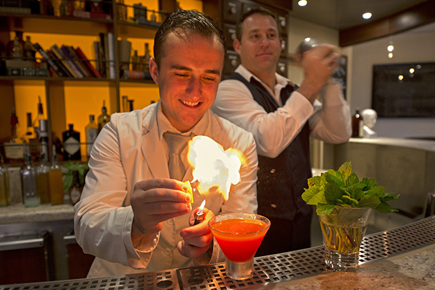 Flaming cocktail from Carnival Liberty's Alchemy Bar (photo: Carnival Cruise Line) Carnival Liberty - Alchemy Bar