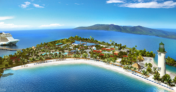 Artist rendering of Norwegian's new cruise port in Harvest Caye (photo: Norwegian Cruise Line) Harvst Caye