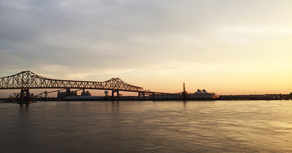 Sunset over the Mississippi River (photo: Chris Gray Faust) Sunset over the Mississippi River