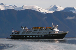 National Geographic Sea Lion (Photo courtesy of Sarah Schlichter) lindblad expeditions' national geographic sea lion with an Alaskan glacier in the back