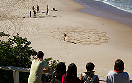 Naming Ceremony in Bondi Beach Ship names revealed in sand