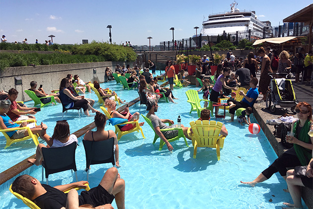Enjoy an Outdoor Beer Garden Next to a Free Circus in Quebec City (Photo: Brittany Chrusciel/Cruise Critic) Enjoy an Outdoor Beer Garden Next to a Free Circus in Quebec City