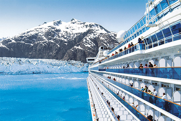 A Princess Cruise Ship Approaches Margerie Glacier Bay National Park