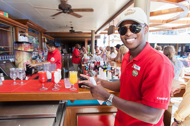RedFrog Rum Bar waiter on Carnival Valor (Photo: Cruise Critic) RedFrog Rum Bar waiter on Carnival Valor
