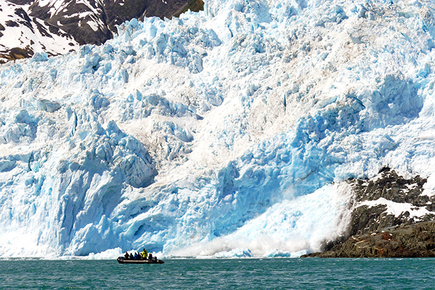 Passengers exploring the Aialik Glacier by Zodiac (Photo: Dori Saltzman/Cruise Critic) Passengers exploring the Aialik Glacier by Zodiac