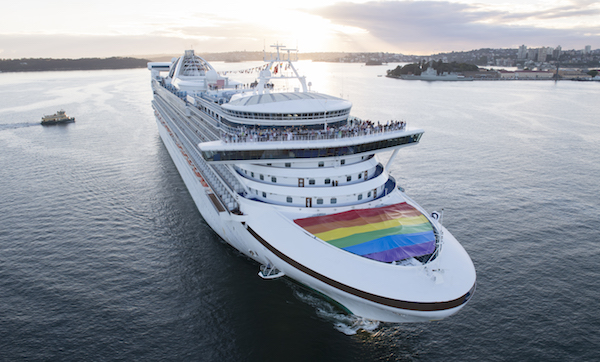 Golden Princess with rainbow flag (Photo: Princess Cruises) Golden Princess with rainbow flag