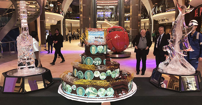 Celebrating the delivery of Symphony of the Seas on the Royale Promenade (Photo: Brittany Chrusciel) Celebrating the delivery of Symphony of the Seas on the Royale Promenade