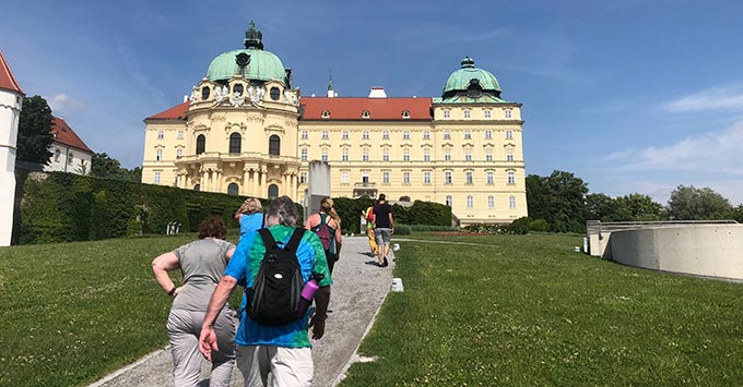 After a 16-mile bike ride from the ship in Vienna, AmaLea passengers explore Klosterneuburg Monastery. (Photo: Chris Gray Faust/Cruise Critic) After a 16-mile bike ride from the ship in Vienna, AmaLea passengers explore Klosterneuburg Monastery.