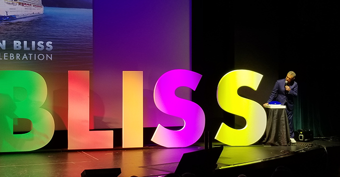 Radio Personality Elvis Duran Prepares to Christen Norwegian Bliss (Photo: Colleen McDaniel, Senior Executive Editor) Word On Stage