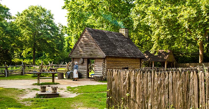 Historic Yorktown Village, part of Colonial National Historic Park, Virginia (Photo: Bob Pool/Shutterstock.com) Historic Yorktown Village, part of Colonial National Historic Park, Virginia
