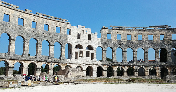 Ancient Roman ruins in Pula (Photo: Dori Saltzman) Ancient Roman ruins in Pula