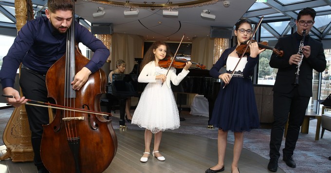 Young musicians of Virtuosos performing at Crystal Ravel's christening in Budapest (Photo: Crystal Cruises) Young musicians of Virtuosos performing at Crystal Ravel's christening in Budapest
