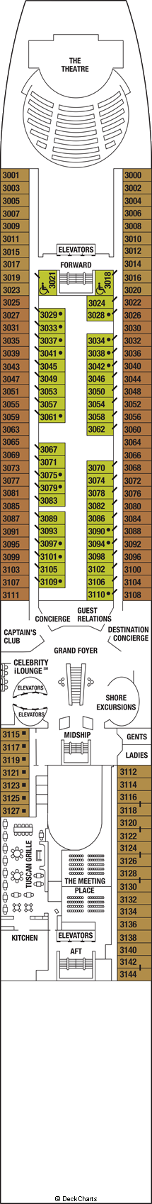 Celebrity Millennium Deck Plans: Ship Layout, Staterooms &amp; Map - Cruise ...